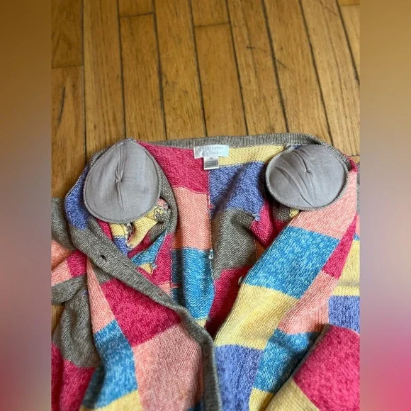 Vtg Christopher Banks Multicolor Colorblock Button Front Sweater Women’s Medium - Picture 8 of 8